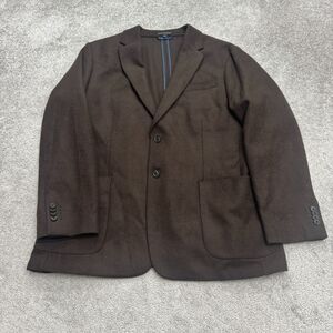 Banana Republic Tailored Fit Wool Blend Suit Blazer Jacket Men 46R Brown Unlined